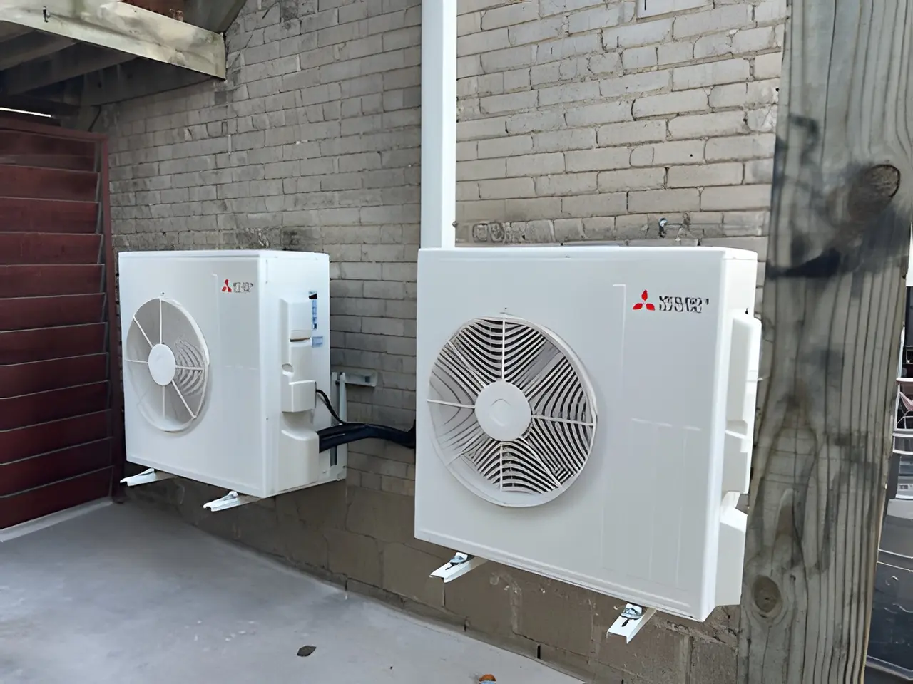 Two Mitsubishi mini-split units installed by A&E
