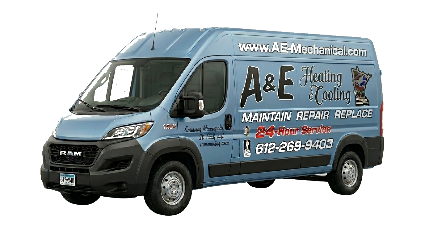 A&E Heating & Cooling service van